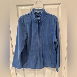 Karen Scott Sport Blue Fleece Jacket